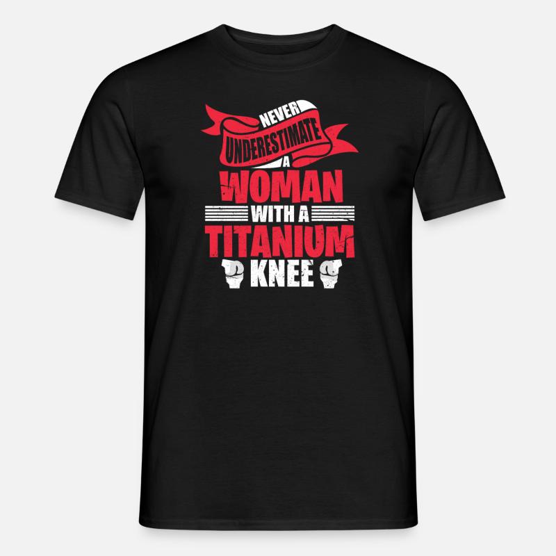 Knie Operation - Männer T-Shirt - Schwarz