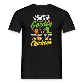 Garden chickens gardening chicken coop gift - Men's T-Shirt - black - Front - AI Model Male 178 light (178cm)