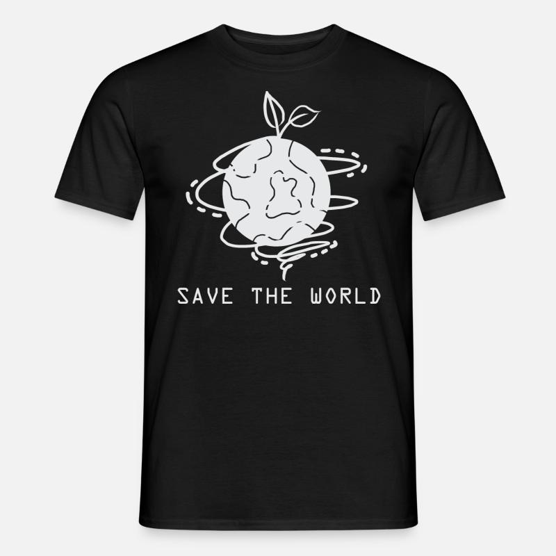 Save the World - Männer T-Shirt - Schwarz