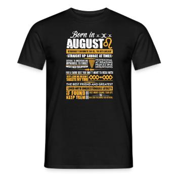 August Zodiac Leo - T-shirt homme - noir - Devant - AI Model Male 178 light (178cm)