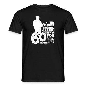Anglers 60 years - Men's T-Shirt - black - Front - AI Model Male 178 light (178cm)