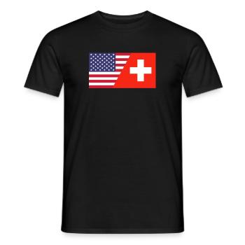 Schweiz Amerika USA Swiss Switzerland Geschenk - Männer T-Shirt - Schwarz - Vorne - AI Model Male 178 light (178cm)