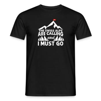 Schweizer Alpen - Männer T-Shirt - Schwarz - Vorne - AI Model Male 178 light (178cm)