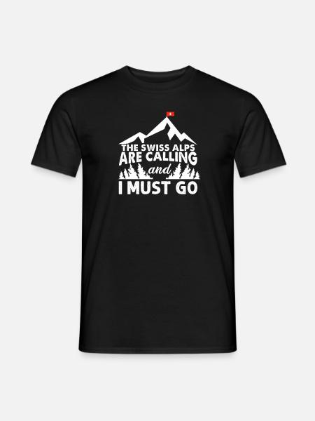 Schweizer Alpen - Männer T-Shirt - Schwarz