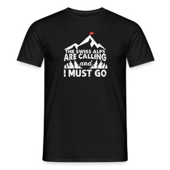 Schweiz Schweizer Alpen Berge Wandern Geschenk - Männer T-Shirt - Schwarz - Vorne - AI Model Male 178 light (178cm)