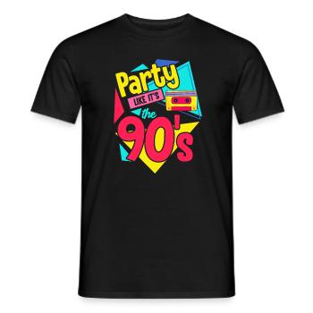 90s Party Cassette 90s Retro Gift - Men's T-Shirt - black - Front - AI Model Male 178 light (178cm)