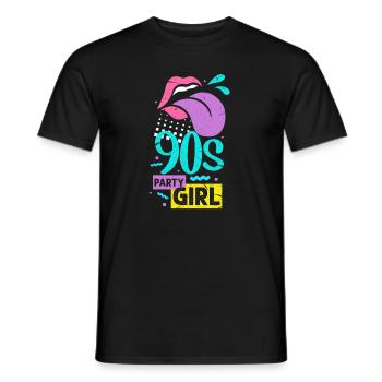 90s Girl Woman 90s Girl Party Gift - Men's T-Shirt - black - Front - AI Model Male 178 light (178cm)