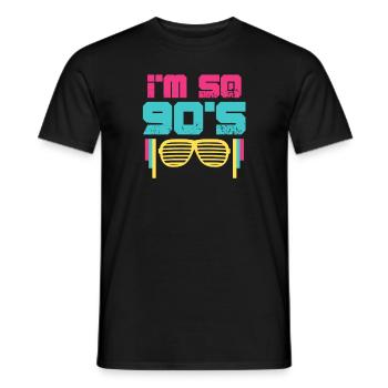 90s - Men's T-Shirt - black - Front - AI Model Male 178 light (178cm)