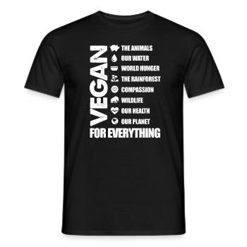 Cadeau végétalien végétarien pour le bien-être des animaux - T-shirt homme - noir - Devant - AI Model Male 178 light (178cm)
