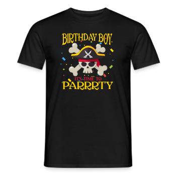 Anniversaire pirate pirate pirate pirate head - T-shirt homme - noir - Devant - AI Model Male 178 light (178cm)