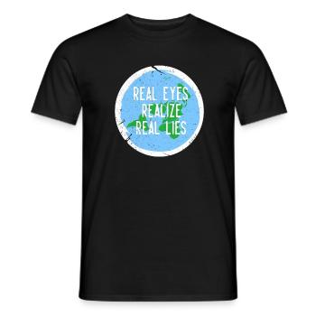 Flat Earth Flat Earth Conspiracy Gift - Men's T-Shirt - black - Front - AI Model Male 178 light (178cm)