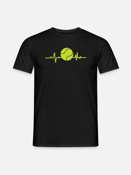 Tennis Herzschlag - Männer T-Shirt - Schwarz