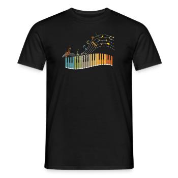 Piano - Männer T-Shirt - Schwarz - Vorne - AI Model Male 178 light (178cm)
