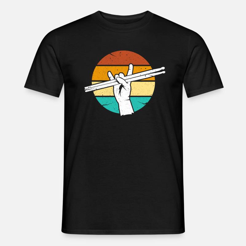 Drummer Retro - Männer T-Shirt - Schwarz
