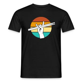 Schlagzeug Drummer Schlagzeuger Retro Geschenk - Männer T-Shirt - Schwarz - Vorne - AI Model Male 178 light (178cm)