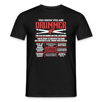 Drummer Drummer Drummer Band Gift - Men's T-Shirt - black - Front - AI Model Male 178 light (178cm)