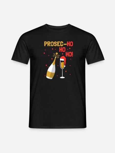 Christmas Prosecco Ho Ho Ho - Men's T-Shirt - black