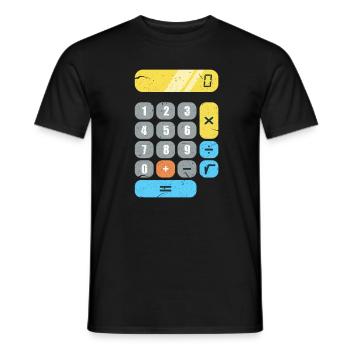 Math calculator Mathematics Mathematician - Men's T-Shirt - black - Front - AI Model Male 178 light (178cm)