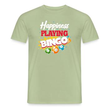 Bingo Play Gambling Lotto Grandma Grandpa Gift - Men's T-Shirt - sage - Front - AI Model Male 178 light (178cm)