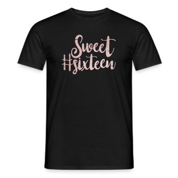 Doux seize Doux seize 16 ans cadeau - T-shirt homme - noir - Devant - AI Model Male 178 light (178cm)