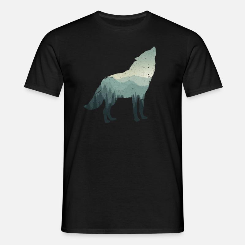 Wolf - Männer T-Shirt - Schwarz