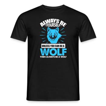 Wolf Wolfpack Wölfe Natur Wild Wildnis Geschenk - Männer T-Shirt - Schwarz - Vorne - AI Model Male 178 light (178cm)