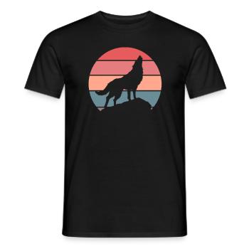 Wolf Wolfpack Wölfe Natur Retro Wildnis Geschenk - Männer T-Shirt - Schwarz - Vorne - AI Model Male 178 light (178cm)