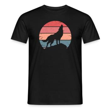 wolf - Men's T-Shirt - black - Front - AI Model Male 178 light (178cm)