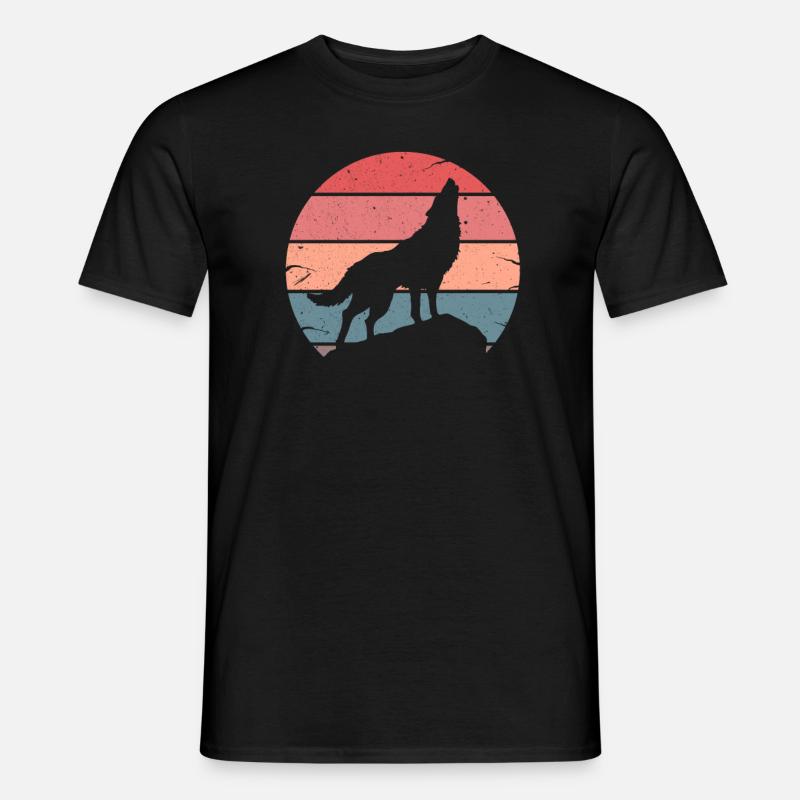 Wolf - Männer T-Shirt - Schwarz