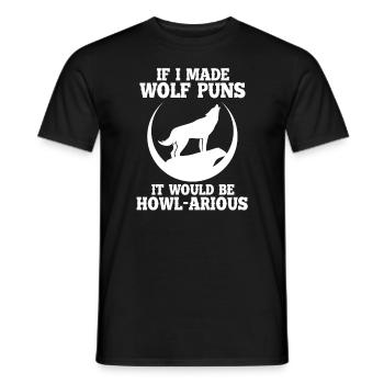 Loup hurlement loup-garou loup-garou cadeau sauvage - T-shirt homme - noir - Devant - AI Model Male 178 light (178cm)