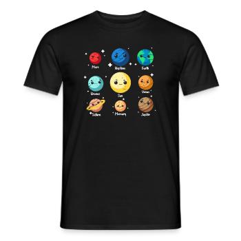 Astronaut planet universe space galaxy - Men's T-Shirt - black - Front - AI Model Male 178 light (178cm)