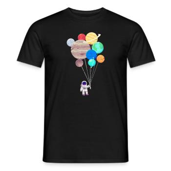 Astronaut planet universe space galaxy - Men's T-Shirt - black - Front - AI Model Male 178 light (178cm)