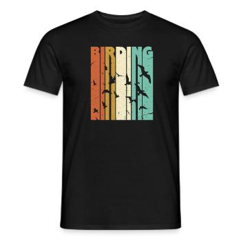 Birdwatching Birdwatcher Bird Birds - Men's T-Shirt - black - Front - AI Model Male 178 light (178cm)
