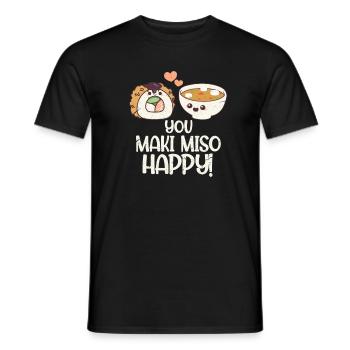 Soupe miso japon nourriture japonais maki cadeau - T-shirt homme - noir - Devant - AI Model Male 178 light (178cm)
