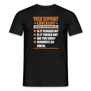 Technical support - Men's T-Shirt - black - Front - AI Model Male 178 light (178cm)