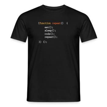 Programmer Coder Programming Computer Science Nerd - Men's T-Shirt - black - Front - AI Model Male 178 light (178cm)