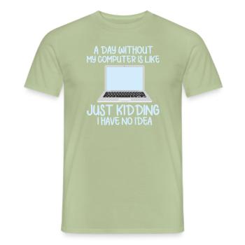 Computer - Männer T-Shirt - Sage - Vorne - AI Model Male 178 light (178cm)