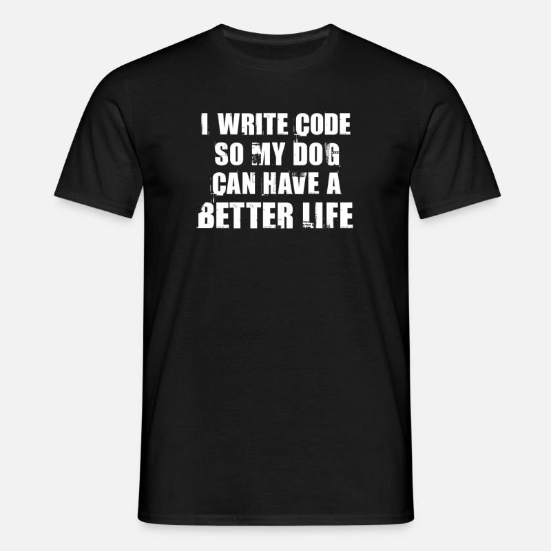 Coder Hund - Männer T-Shirt - Schwarz