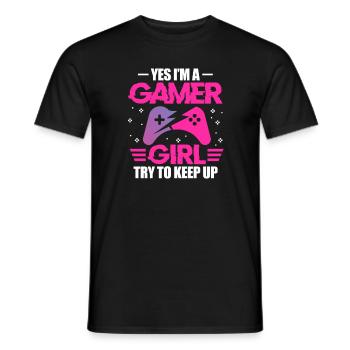 Gamer girl - Men's T-Shirt - black - Front - AI Model Male 178 light (178cm)