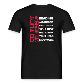 Lecture japonaise - T-shirt homme - noir - Devant - AI Model Male 178 light (178cm)