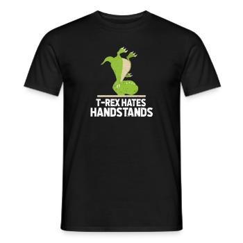 T-Rex Handstand - Männer T-Shirt - Schwarz - Vorne - AI Model Male 178 light (178cm)