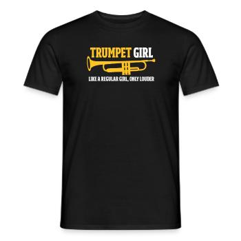 Trumpet girl - Men's T-Shirt - black - Front - AI Model Male 178 light (178cm)