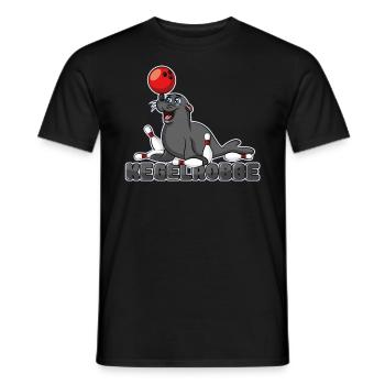 Kegelrobbe Robbe Bowling Kegeln Wortspiel - Männer T-Shirt - Schwarz - Vorne - AI Model Male 178 light (178cm)