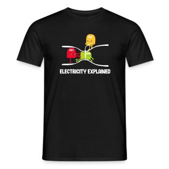 Électricien électricité électricité électronique cadeau - T-shirt homme - noir - Devant - AI Model Male 178 light (178cm)