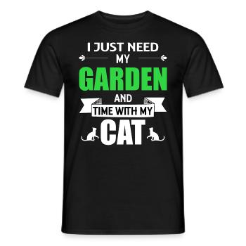 Garden cat gardener cat lover gift - Men's T-Shirt - black - Front - AI Model Male 178 light (178cm)