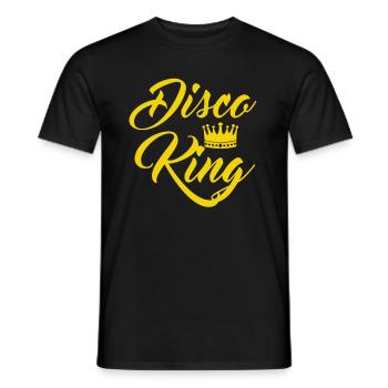 1970s Disco King Shirt/Vintage 70s Dance Party - Männer T-Shirt - Schwarz - Vorne - AI Model Male 178 light (178cm)