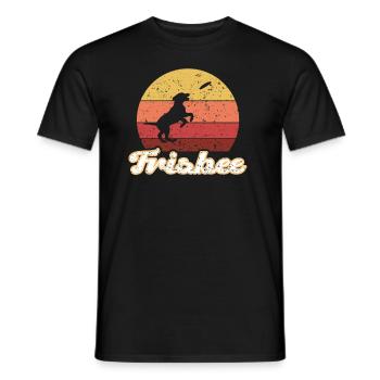Frisbee Discgolf Hund Geschenkidee - Männer T-Shirt - Schwarz - Vorne - AI Model Male 178 light (178cm)