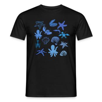 Cute Sea Shells And Starfish At The Beach Shirt - Männer T-Shirt - Schwarz - Vorne - AI Model Male 178 light (178cm)