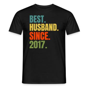 Best Husband Since 2017 Cool Husband Ever Gift - Männer T-Shirt - Schwarz - Vorne - AI Model Male 178 light (178cm)