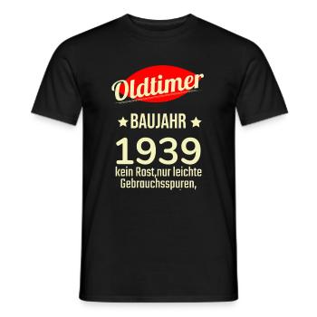 Oldtimer built in 1939 No rust Easily used - Men's T-Shirt - black - Front - AI Model Male 178 light (178cm)